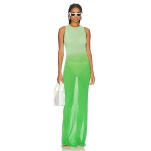 Cotton Citizen Rio Sleeveless Maxi Dress in Electric Lime Cast Size S